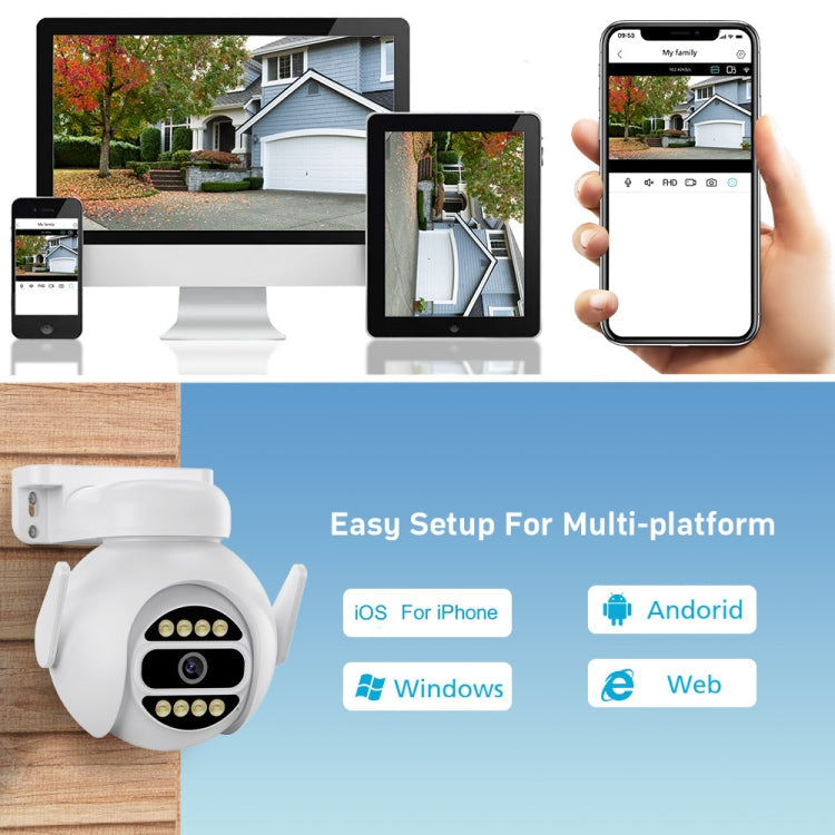 A8-C2 2MP Smart WiFi Surveillance IP Camera, Dual-light Full Color Night Vision / Two Way Audio / TF Card, Power Plug:EU Plug(White)