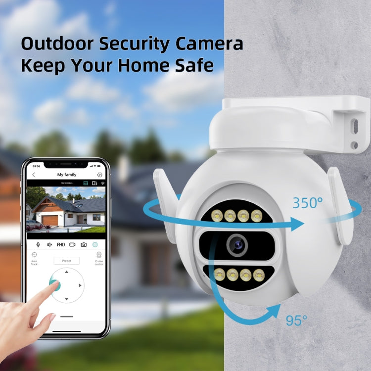 A8-C2 2MP Smart WiFi Surveillance IP Camera, Dual-light Full Color Night Vision / Two Way Audio / TF Card, Power Plug:EU Plug(White)