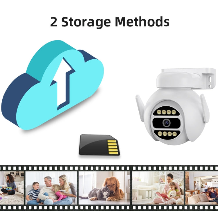 A8-C2 2MP Smart WiFi Surveillance IP Camera, Dual-light Full Color Night Vision / Two Way Audio / TF Card, Power Plug:EU Plug(White)