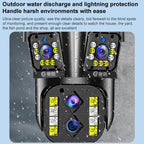 DF-3HBJ 8MP HD IP66 Waterproof Outdoor WiFi IP Camera Support  Dual Light Source / Outside Lamp, Plug:UK Plug