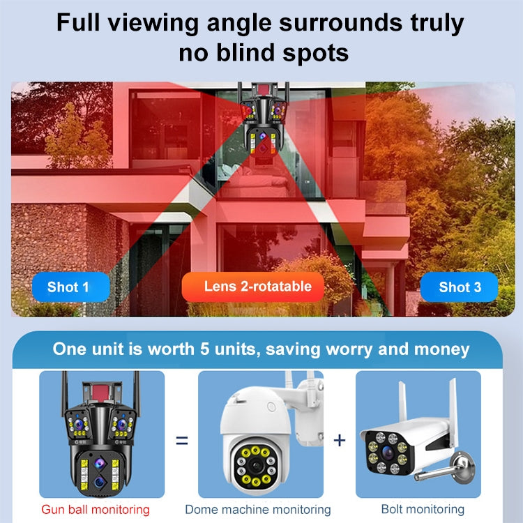 DF-3HBJ 8MP HD IP66 Waterproof Outdoor WiFi IP Camera Support  Dual Light Source / Outside Lamp, Plug:US Plug