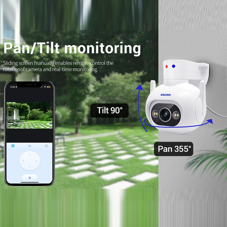 ESCAM PT304 HD 4MP Humanoid Detection Tracking WiFi Connection Sound Alarm Intelligent Night Vision H.265 Camera(EU Plug)