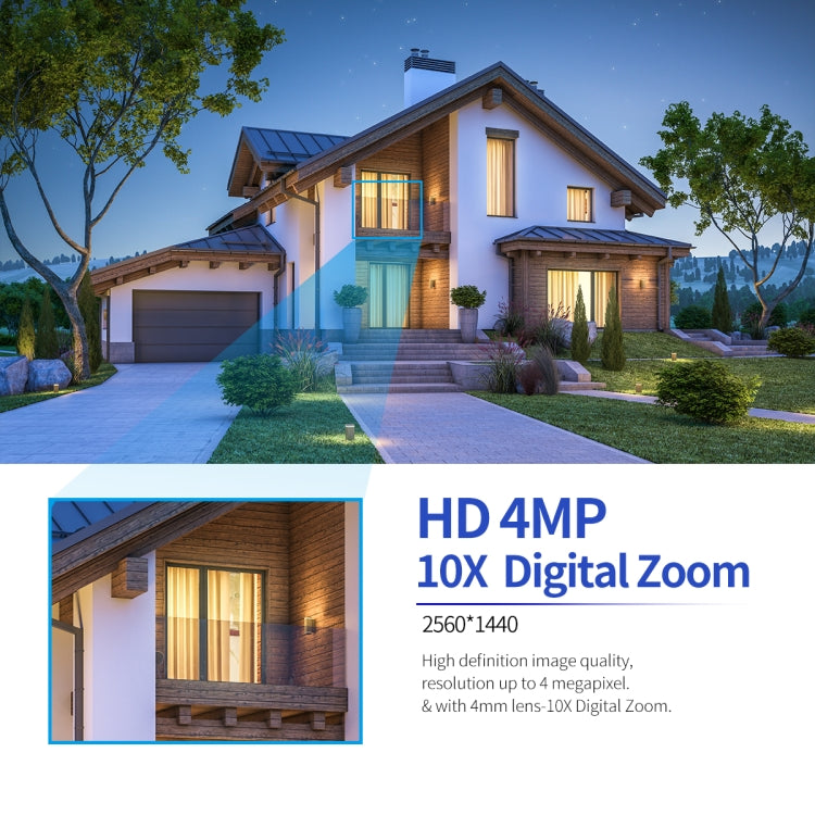ESCAM PT304 HD 4MP Humanoid Detection Tracking WiFi Connection Sound Alarm Intelligent Night Vision H.265 Camera(US Plug)