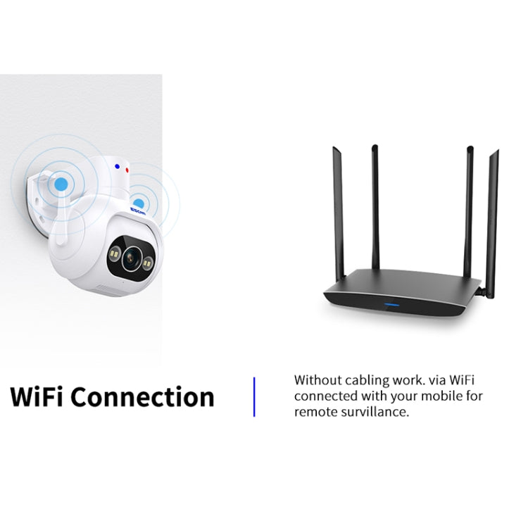ESCAM PT304 HD 4MP Humanoid Detection Tracking WiFi Connection Sound Alarm Intelligent Night Vision H.265 Camera(EU Plug)