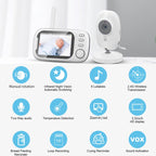 ABM600 3.5 inch Wireless Video Night Vision Baby Monitor Security Camera(EU Plug)