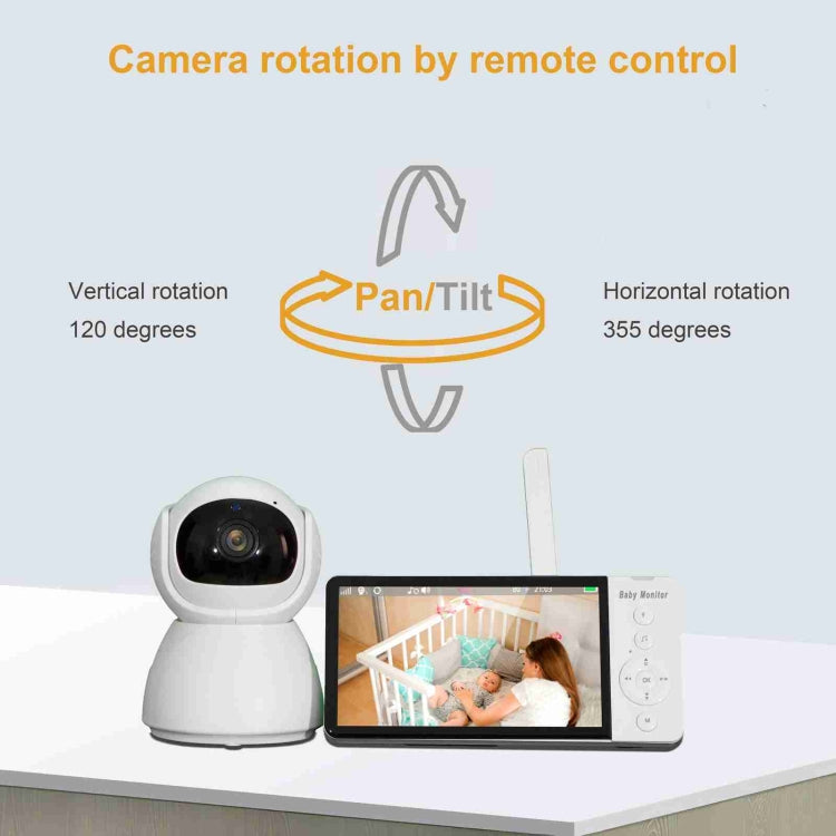 ABM700 5 inch Wireless Video Night Vision Baby Monitor Security Camera(EU Plug)