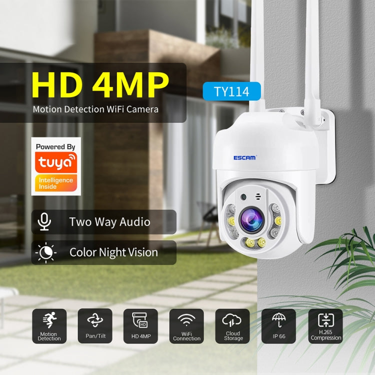 ESCAM TV114 4MP WiFi Camera Support Two-Way Voice & Night Vision & Motion Detection, Specification:UK Plug