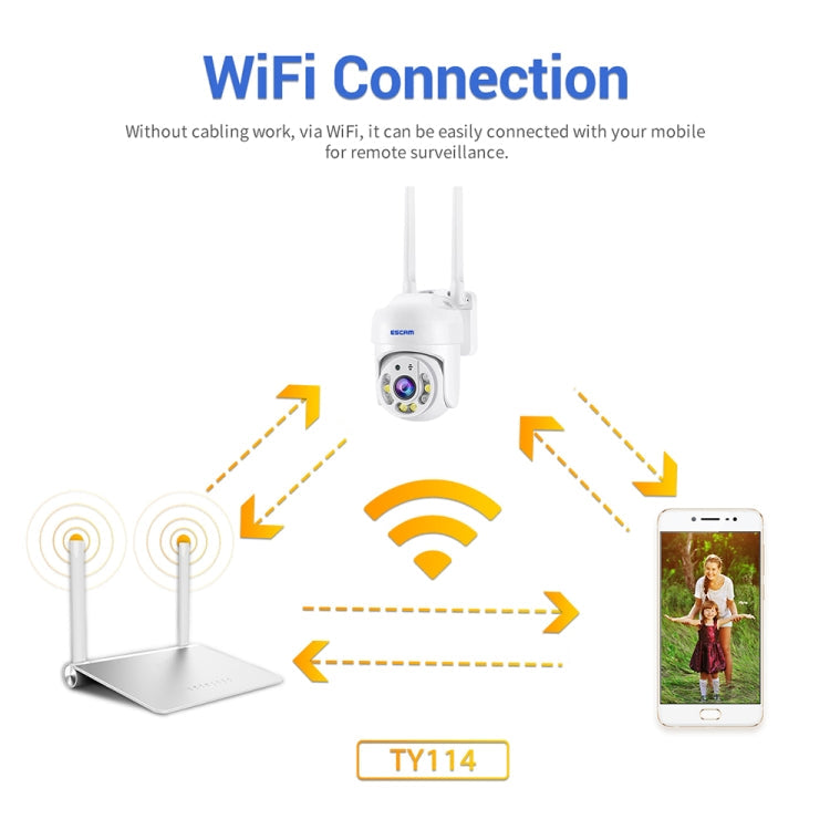 ESCAM TV114 4MP WiFi Camera Support Two-Way Voice & Night Vision & Motion Detection, Specification:US Plug
