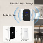 C302B One to Two Home Wireless Doorbell Temperature Digital Display Remote Control Elderly Pager, US Plug(White)