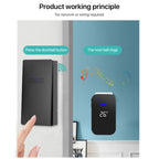 C302B One to Two Home Wireless Doorbell Temperature Digital Display Remote Control Elderly Pager, UK Plug(Black)