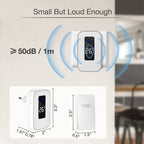 C303B One to One Home Wireless Doorbell Temperature Digital Display Remote Control Elderly Pager, US Plug(White)
