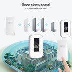 C303B One to One Home Wireless Doorbell Temperature Digital Display Remote Control Elderly Pager, EU Plug(White)