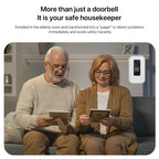 C303B One to One Home Wireless Doorbell Temperature Digital Display Remote Control Elderly Pager, UK Plug(White)