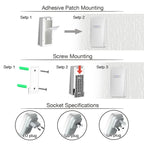 C303B One to Two Home Wireless Doorbell Temperature Digital Display Remote Control Elderly Pager, US Plug(White)