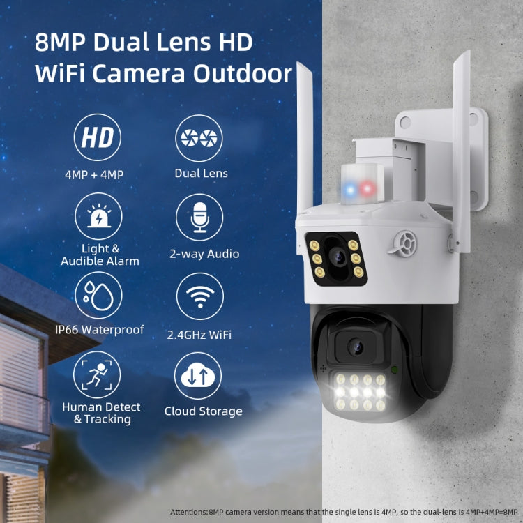 QX86 Motion Tracking Night Vision Smart Camera Supports Voice Intercom, Plug Type:US Plug(White)