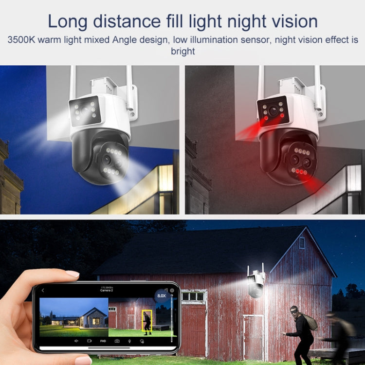 QX103 Humanoid Recognition AI Alarm WiFi Dome Dual IP Camera(UK Plug)