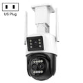 QX103 Humanoid Recognition AI Alarm WiFi Dome Triple IP Camera(US Plug)