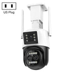 QX103 Humanoid Recognition AI Alarm WiFi Dome Triple IP Camera(US Plug)