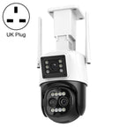 QX103 Humanoid Recognition AI Alarm WiFi Dome Triple IP Camera(UK Plug)