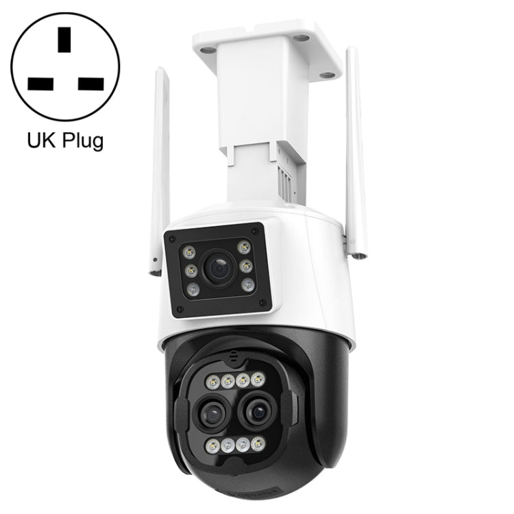 QX103 Humanoid Recognition AI Alarm WiFi Dome Triple IP Camera(UK Plug)