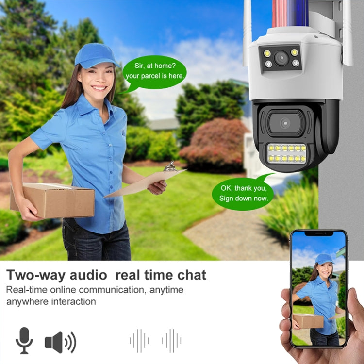 QX105 2MP Outdoor Waterproof WiFi Dual Lens Surveillance Camera(US Plug)