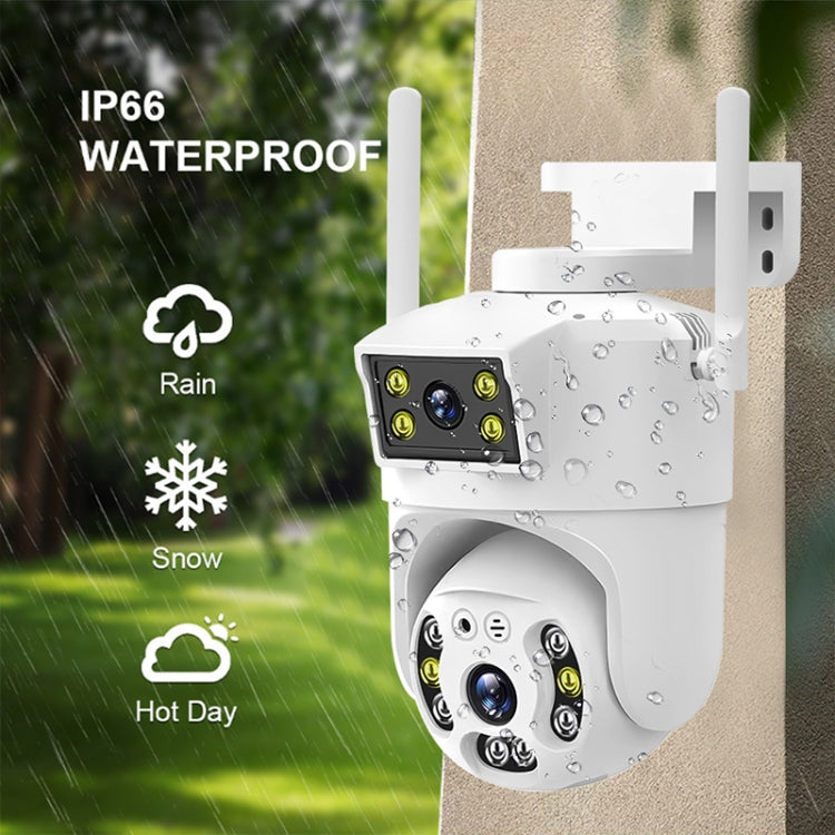 QX106 2MP Outdoor Waterproof WiFi Dual Lens Surveillance Camera(US Plug)