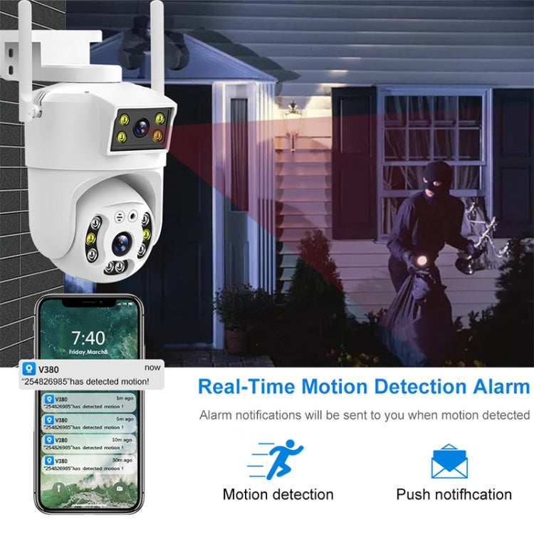 QX106 2MP Outdoor Waterproof WiFi Dual Lens Surveillance Camera(US Plug)