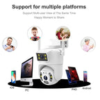 QX106 2MP Outdoor Waterproof WiFi Dual Lens Surveillance Camera(UK Plug)