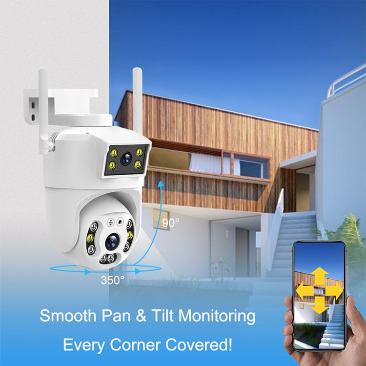 QX106 2MP Outdoor Waterproof WiFi Dual Lens Surveillance Camera(US Plug)
