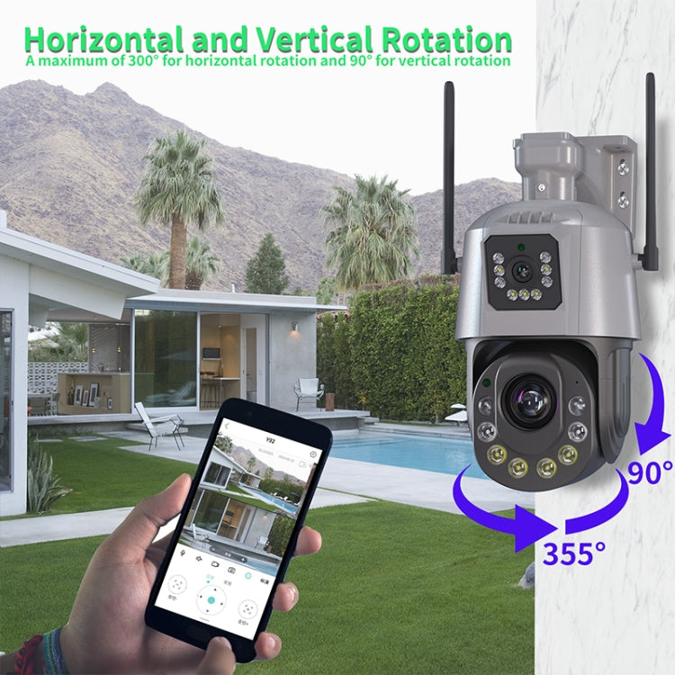QX109 Dual Lens Smart HD Dome WiFi Camera(US Plug)