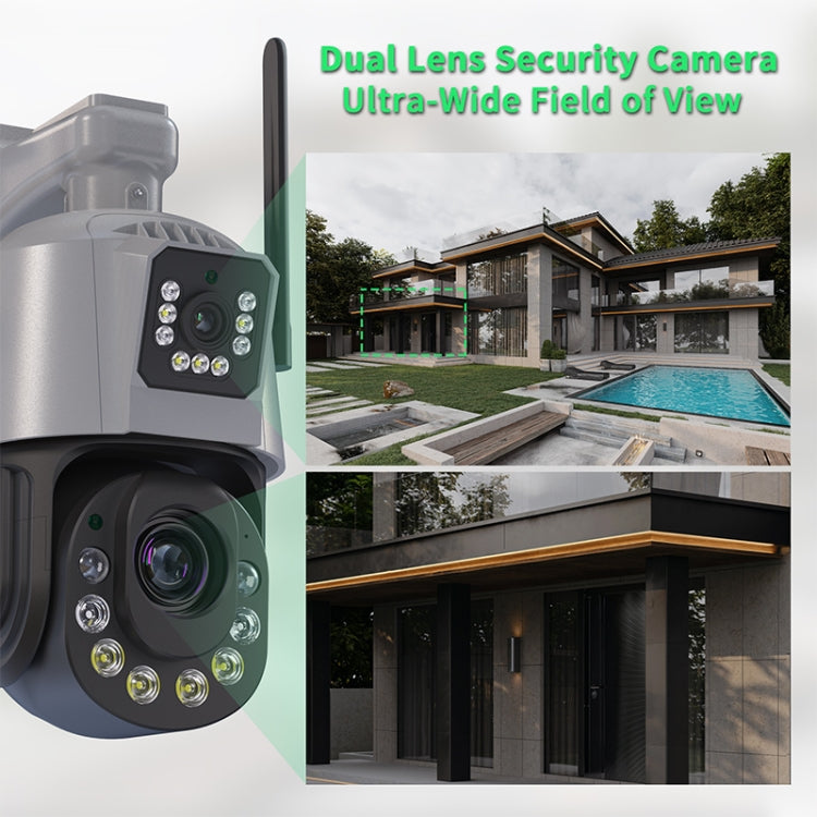QX109 Dual Lens Smart HD Dome WiFi Camera(EU Plug)