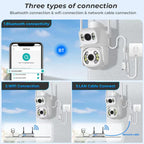 QX95 6MP WiFi Dual Camera Supports Two-way Voice Intercom & AI Recognition(AU Plug)