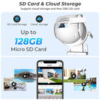 QX95 6MP WiFi Dual Camera Supports Two-way Voice Intercom & AI Recognition(EU Plug)