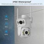 QX95 6MP WiFi Dual Camera Supports Two-way Voice Intercom & AI Recognition(AU Plug)