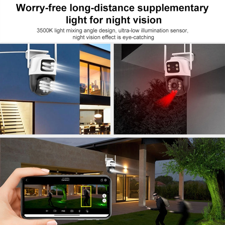 QX101 6MP WiFi Dual Camera Supports Two-way Voice Intercom & Infrared Night Vision(US Plug)