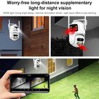 QX102 3MP WiFi Triple Camera Supports Two-way Voice Intercom & Infrared Night Vision(UK Plug)