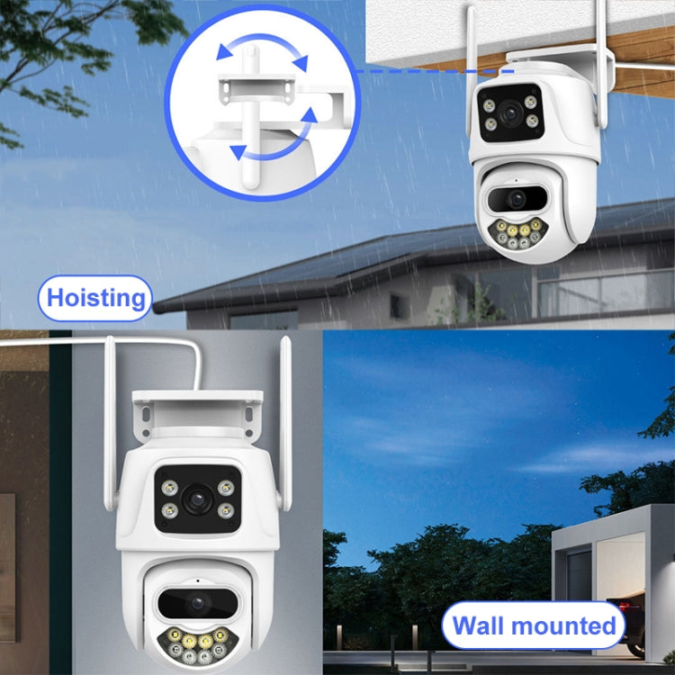 QX102 3MP WiFi Triple Camera Supports Two-way Voice Intercom & Infrared Night Vision(EU Plug)