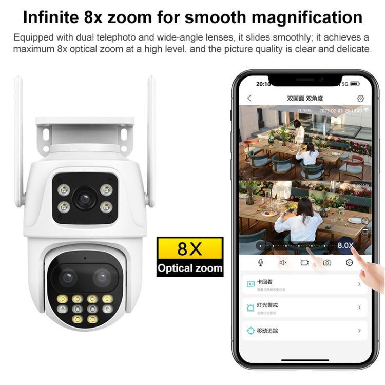 QX104 3MP WiFi Triple Camera Supports Human Face Recognition & AI Alarm(UK Plug)