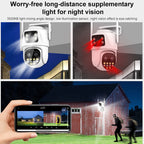QX104 3MP WiFi Triple Camera Supports Human Face Recognition & AI Alarm(US Plug)