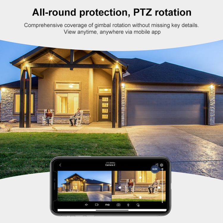 QX104 3MP WiFi Triple Camera Supports Human Face Recognition & AI Alarm(EU Plug)