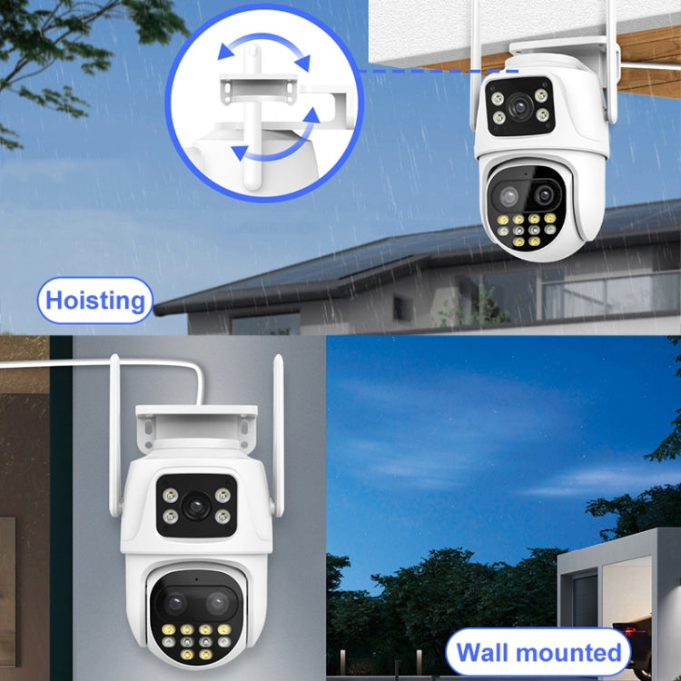 QX104 3MP WiFi Triple Camera Supports Human Face Recognition & AI Alarm(US Plug)