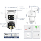 QX104 3MP WiFi Triple Camera Supports Human Face Recognition & AI Alarm(AU Plug)