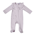 EMILIA | Baby Girls Lilac Ribbed Cotton All-in-One