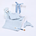 EVAN | Baby Boys Blue Ribbed Cotton Gift Set (4)