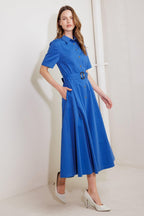 LUCKY ME WOVEN MIDI DRESS