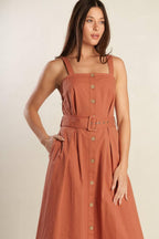 CALIFORNIA DREAMING WOVEN MIDI DRESS