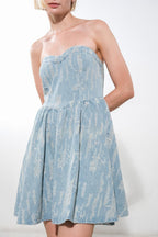 DELIGHTFULLY DAINTY DENIM MINI DRESS
