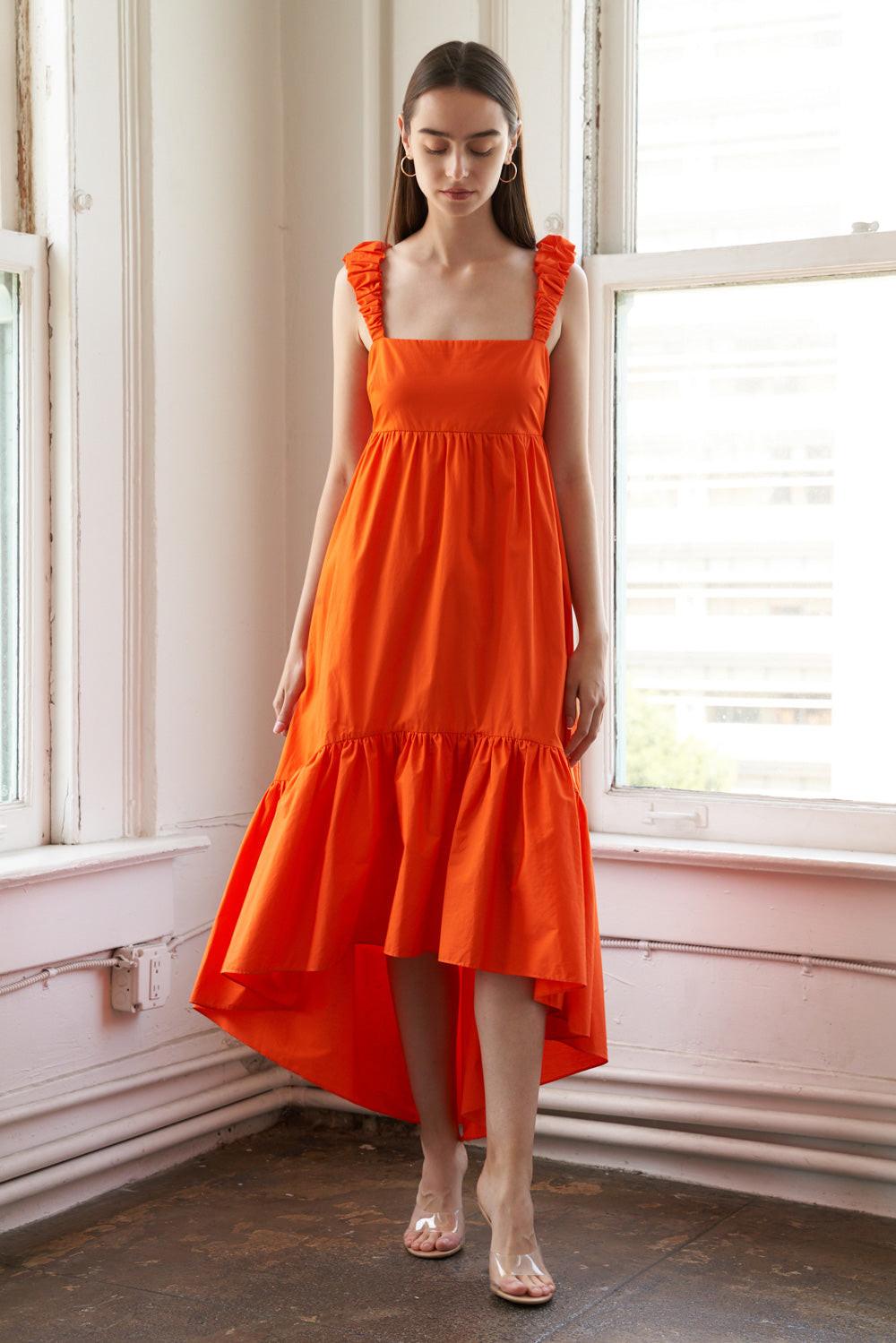 SUNBEAM SPLENDOR WOVEN MIDI DRESS