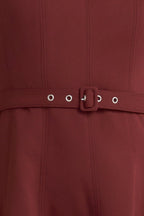 LIVING THE DREAM WINE WOVEN MIDI DRESS