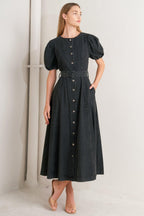 IN MY MIND DENIM MIDI DRESS